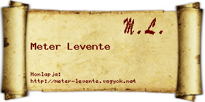 Meter Levente névjegykártya
